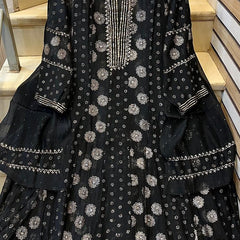Mul Chanderi Kalidar Kurta Dupatta Set - Semi-Stitched Elegance