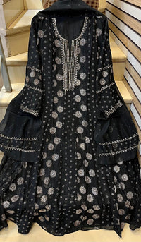 Mul Chanderi Kalidar Kurta Dupatta Set - Semi-Stitched Elegance