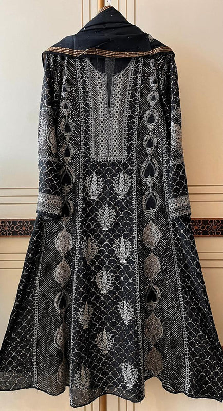 Mul Chanderi Kalidar Kurta Dupatta Set - Semi-Stitched Elegance