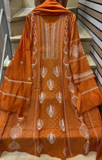 Mul Chanderi Kalidar Kurta Dupatta Set - Semi-Stitched Elegance