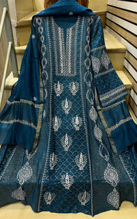 Mul Chanderi Kalidar Kurta Dupatta Set - Semi-Stitched Elegance