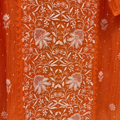 Mul Chanderi Semi-Stitched Kurta Dupatta Set with Pearl, Sequin & Katdana Work