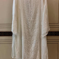 Dyeable Pure Mul Chanderi Kurta Dupatta Set with Pearl, Sequin & Katdana Embellishments