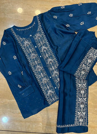 Chanderi Silk Semi-Stitched Coord Set with Elegant Mukaish Work