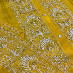 Chanderi Silk Semi-Stitched Coord Set with Elegant Mukaish Work