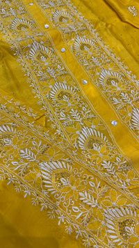 Chanderi Silk Semi-Stitched Coord Set with Elegant Mukaish Work