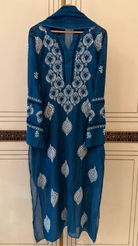 Mul Chanderi Kurta Dupatta Set with Intricate Mukaish Work