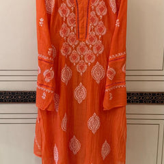 Mul Chanderi Kurta Dupatta Set with Intricate Mukaish Work