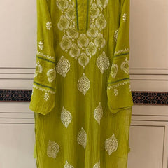Mul Chanderi Kurta Dupatta Set with Intricate Mukaish Work