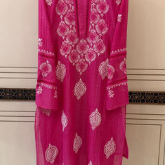 Mul Chanderi Kurta Dupatta Set with Intricate Mukaish Work
