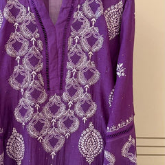 Mul Chanderi Kurta Dupatta Set with Intricate Mukaish Work