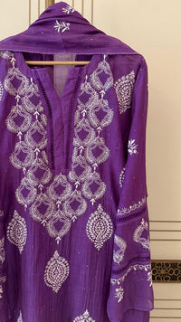 Mul Chanderi Kurta Dupatta Set with Intricate Mukaish Work