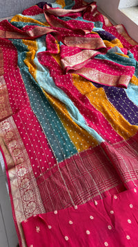Chinon Crepe Banarasi Saree with Bandhani Print Design