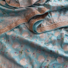 Munga Patola Silk Saree with Zardozi & Gotapatti Embellishment