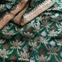 Munga Patola Silk Saree with Sequins & Pearl Embroidery