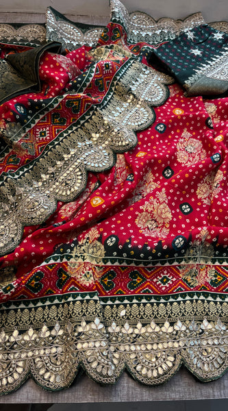 Khaddi Georgette Banarasi Saree with Gotapatti & Pearl Work