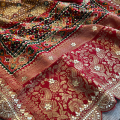 Khaddi Georgette Banarasi Saree with Gotapatti & Pearl Work