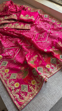 Crepe Banarasi Silk Saree with Gotapatti & Pearl Work