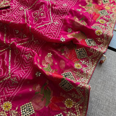 Crepe Banarasi Silk Saree with Gotapatti & Pearl Work