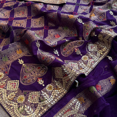 Crepe Banarasi Silk Saree with Gotapatti & Pearl Work