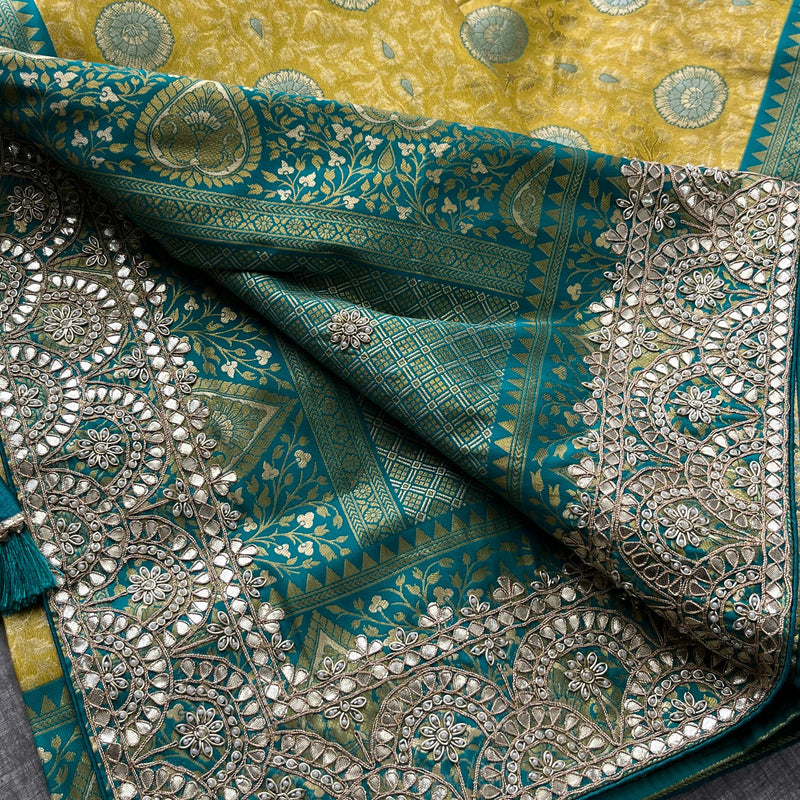 Kanjivaram Meena Silk Banarasi Saree with Gotapatti & Sequins