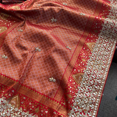 Kanjivaram Meena Silk Banarasi Saree with Gotapatti & Sequins