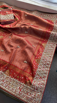 Kanjivaram Meena Silk Banarasi Saree with Gotapatti & Sequins