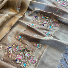 Handloom Tissue Silk Banarasi Saree with Zardozi & Gotapatti