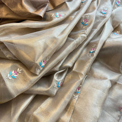 Handloom Tissue Silk Banarasi Saree with Zardozi & Gotapatti