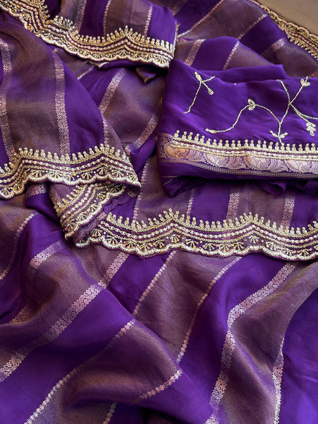 Cosmo Silk Banarasi Saree with Zardozi & Kutdana Work