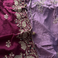 Munga Silk Saree with Zari, Resham & Pearl Embellishment