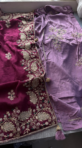 Munga Silk Saree with Zari, Resham & Pearl Embellishment