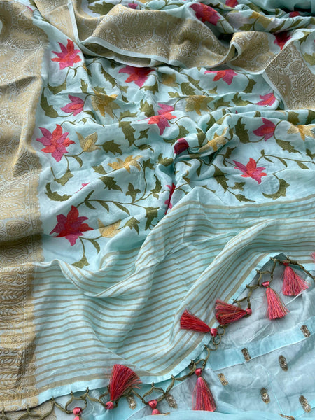 Soft Munga Banarasi Silk Saree with Multithread Embroidery