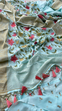 Soft Munga Banarasi Silk Saree with Multithread Embroidery