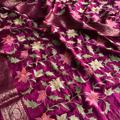 Soft Munga Banarasi Silk Saree with Multithread Embroidery