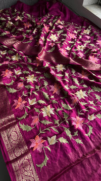Soft Munga Banarasi Silk Saree with Multithread Embroidery