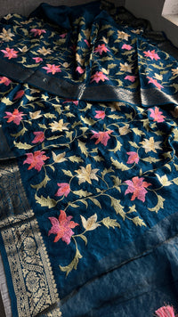 Soft Munga Banarasi Silk Saree with Multithread Embroidery