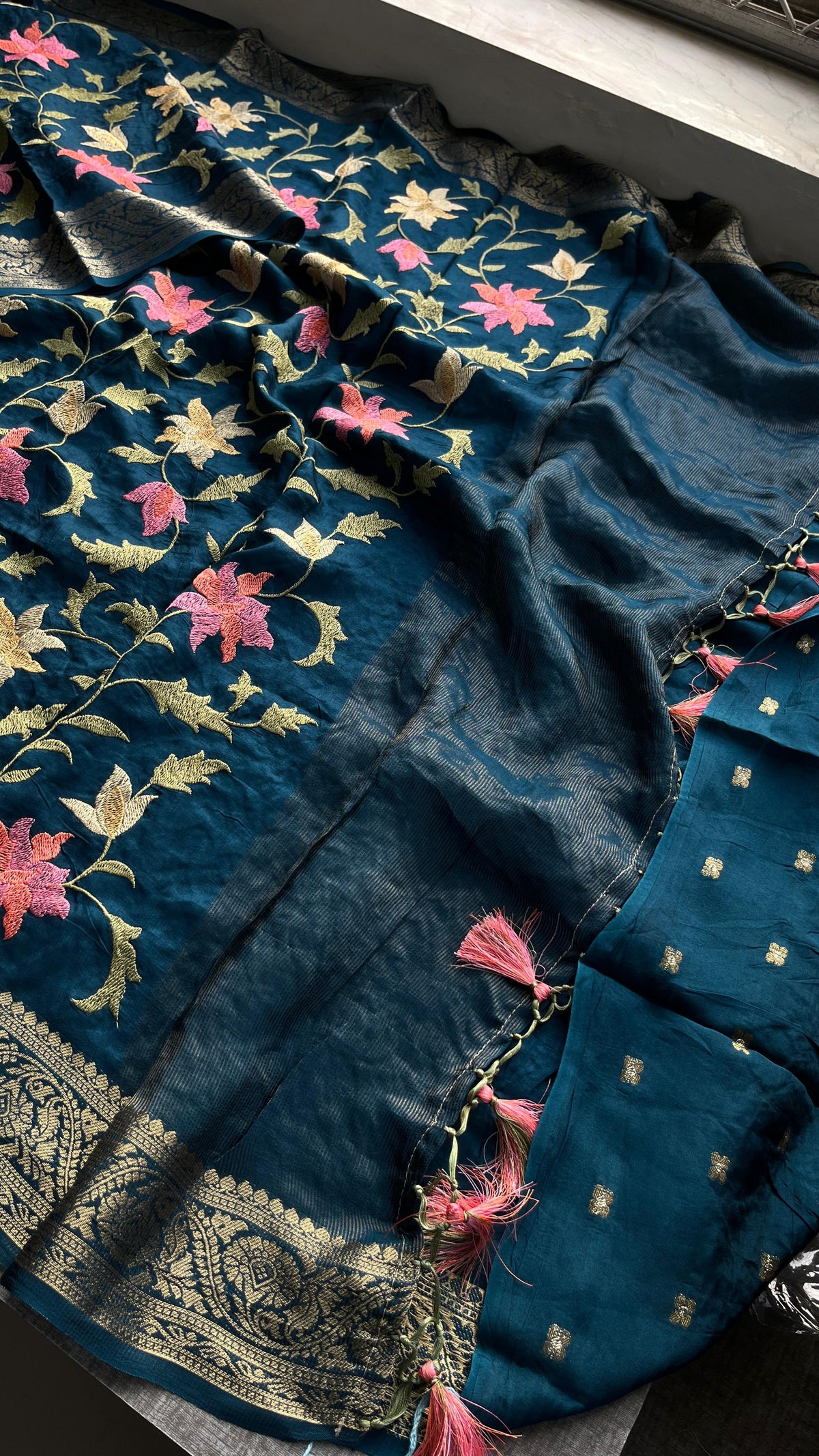 Soft Munga Banarasi Silk Saree with Multithread Embroidery