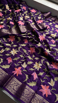 Soft Munga Banarasi Silk Saree with Multithread Embroidery