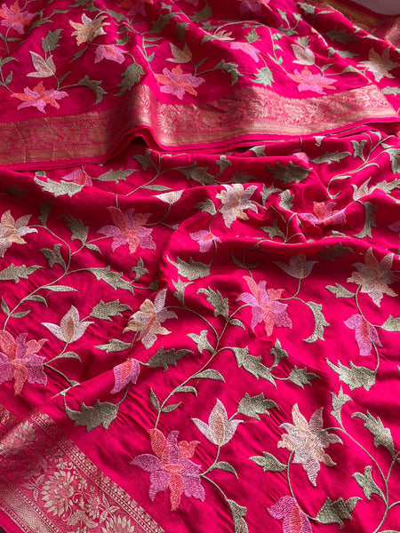 Soft Munga Banarasi Silk Saree with Multithread Embroidery