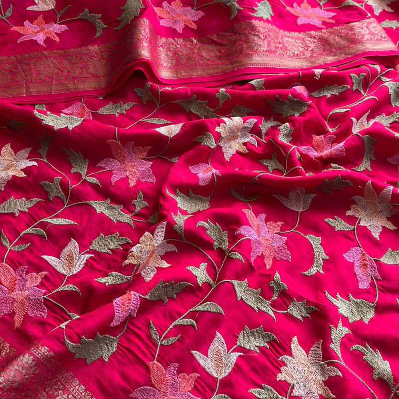 Soft Munga Banarasi Silk Saree with Multithread Embroidery