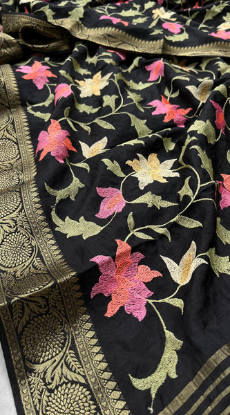 Soft Munga Banarasi Silk Saree with Multithread Embroidery