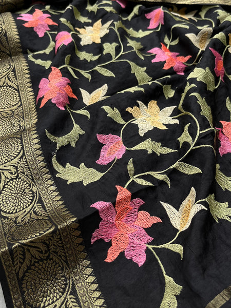 Soft Munga Banarasi Silk Saree with Multithread Embroidery