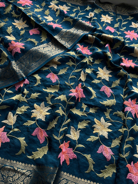 Soft Munga Banarasi Silk Saree with Multithread Embroidery