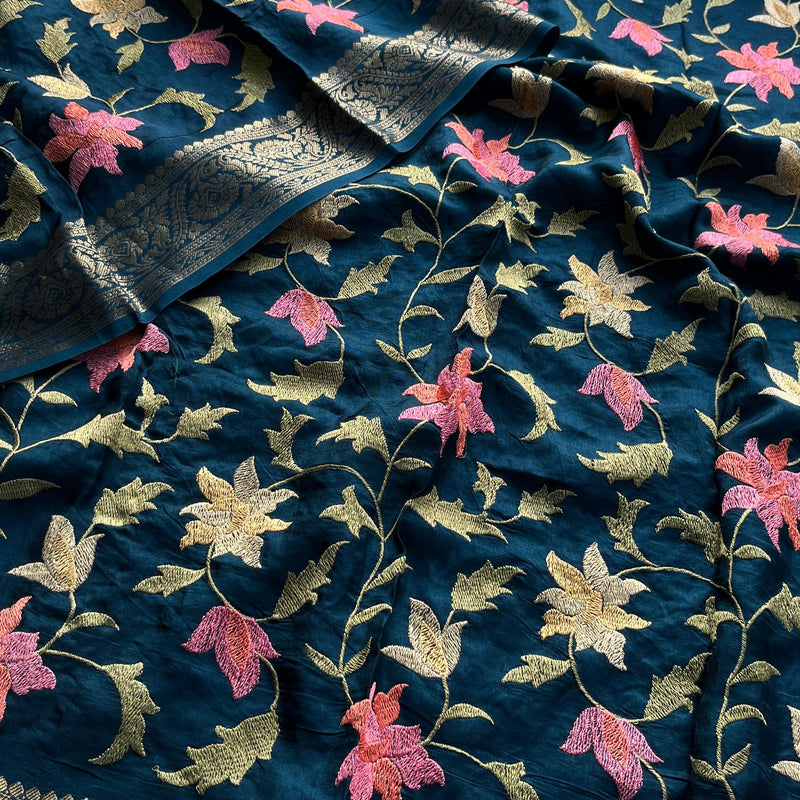 Soft Munga Banarasi Silk Saree with Multithread Embroidery