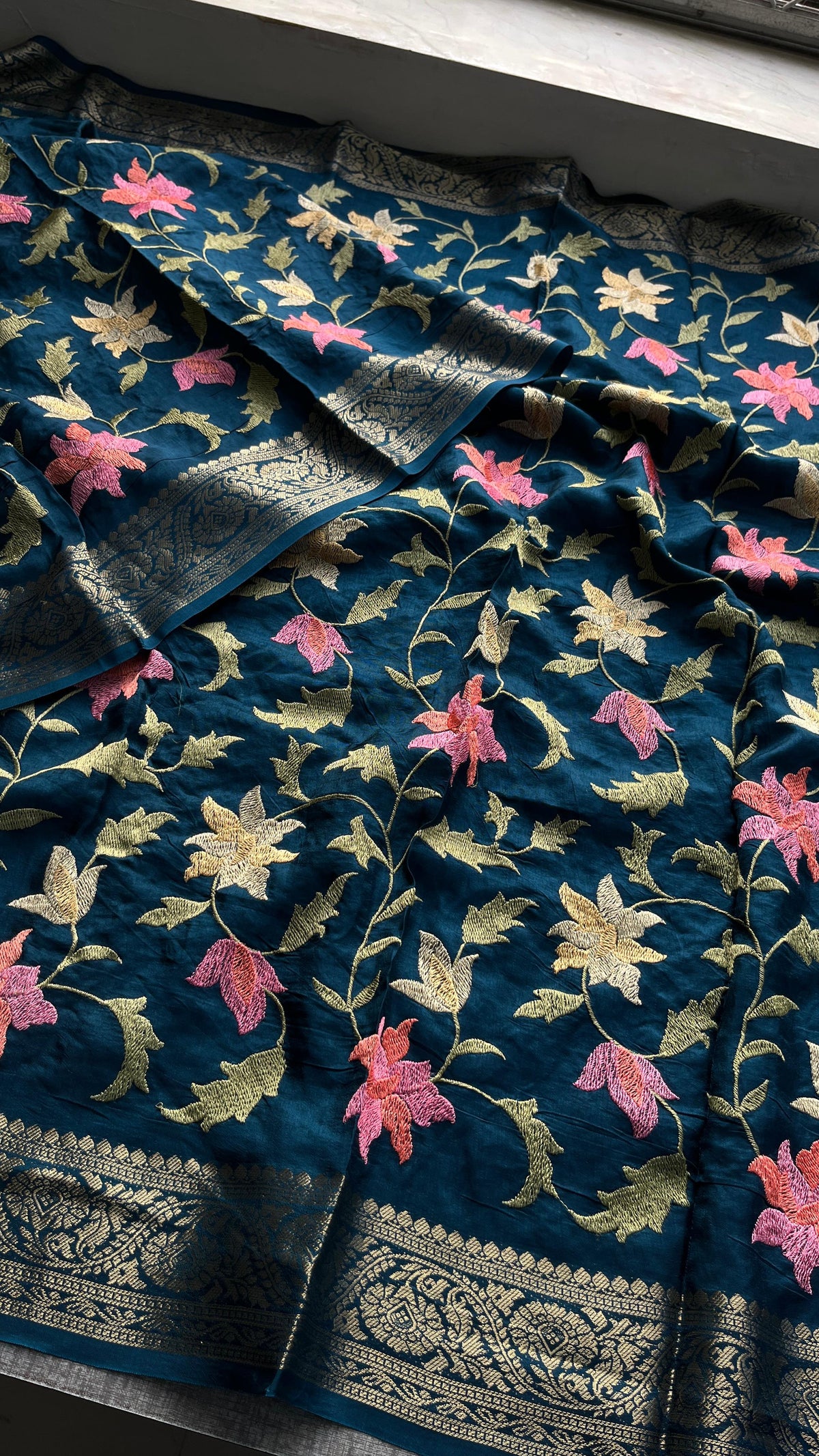 Soft Munga Banarasi Silk Saree with Multithread Embroidery