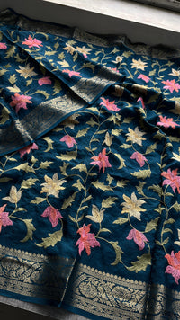 Soft Munga Banarasi Silk Saree with Multithread Embroidery