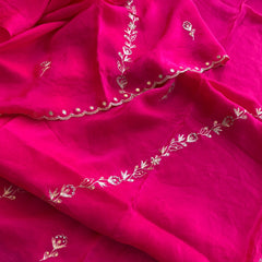Soft Crepe Silk Saree with Zarkan & Kasab Embellishment