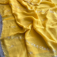 Soft Crepe Silk Saree with Zarkan & Kasab Embellishment