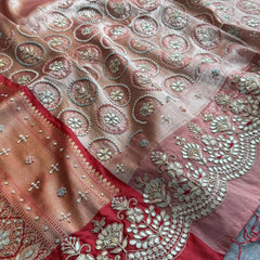 Kanjivaram Meena Banarasi Silk Saree with Zardozi & Pearl